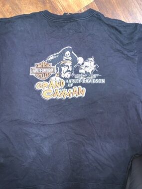 Vintage Harley-Davidson Tee 3XL Black Short Sleeve Logo Tee Grand Cayman sku094